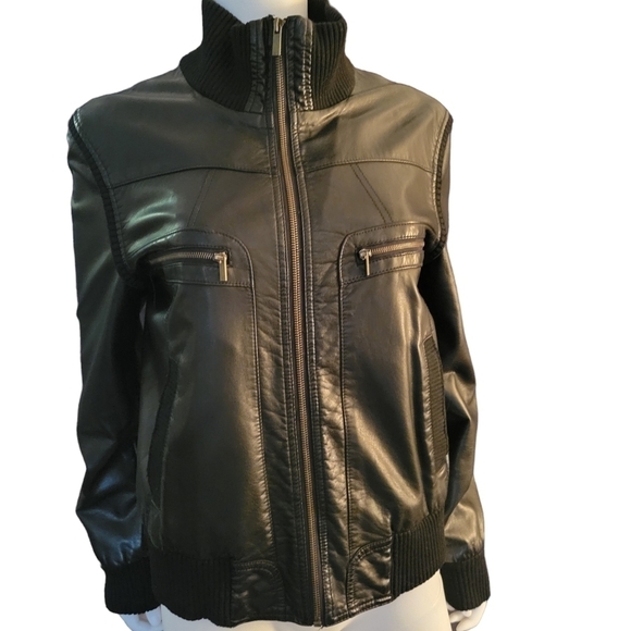 BDG Urban Outfitters Faux Leather Jacket L-G Black - Picture 1 of 4